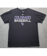 MLB Colorado Rockies Majestic T Shirt Baseball Womens Size XL Black Trip... - $17.46