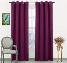 Door Curtains Set of 2 Piece  ( Voilet)  with 3 Layers Weaving Thermal Insulated - £52.41 GBP