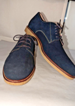 Banana republic Men&#39;s 10.5M shoes. Blue Faux Suede Lace Up Oxford. - £17.78 GBP