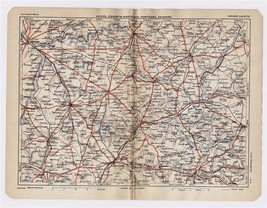 1930 Original Vintage Map Of Picardie Compiegne Amiens Laon Soissons France - £13.44 GBP