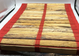 Placemats Runner Tea Mat Water Wood Sky India Bamboo 68&quot; x 14&quot; Red Yarn Binding - £26.11 GBP
