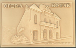 Central City Colorado~Opera HOUSE~1958 Post Plax Embossed Plastic Postcard - £9.27 GBP