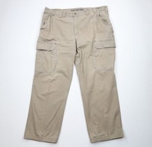 Duluth Trading Co Mens 48x34 Distressed Relaxed Fit Flex Fire Hose Cargo Pants - £37.92 GBP