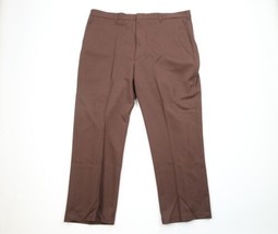 Deadstock Vtg 70s Streetwear Mens 43x29 Knit Wide Leg Bell Bottoms Pants Brown - £77.40 GBP