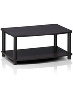 Dark Walnut 2-Tier Elevated TV Stand Table Entertainment Stand (a) - £155.15 GBP