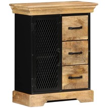 Mango Wood Solid Sideboard by vidaXL, Brown & Black, 55" Wide with Drawers - $5,216.76 MXN