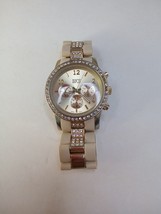 BKE Unisex Watch Chronograph Gold Tone Crystals Comfort Metal Band New B... - $216.23 MXN