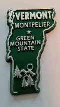 Vermont die cut rubber fridge magnet silver green Green mountain State - £6.82 GBP