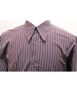 mens - Dolce & Gabbana Dress Shirt - 17/43 - Striped - French Cuff - Burgundy - $43.09