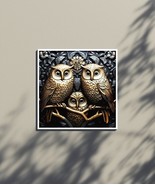 Owl Family Satin Canvas Art, Home Decor, Wildlife Wall Art - $1,108.35 MXN