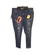 Hybrid &amp; Company Womens High Rise  Blue Stretch Skinny Jeans Distressed 20 - $29.36 CAD
