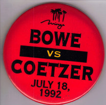 Bowe Vs Coetzer July 18, 1992 Mirae Las Vegas Pinback  Button - £23.55 GBP