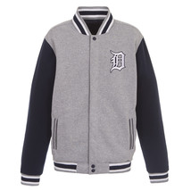 MLB Detroit Tigers  Reversible Full Snap Fleece Jacket JHD  2 Front Logos - £94.26 GBP
