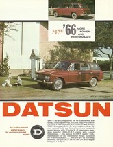 1966 DATSUN WPL 411 wagon sales brochure sheet Nissan 1300 US 66 Bluebird 410 - $8.00