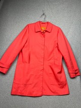 Joe Fresh Trench Coat Womens Size Large Jacket Cotton Coral Pink Coastal... - £28.05 GBP