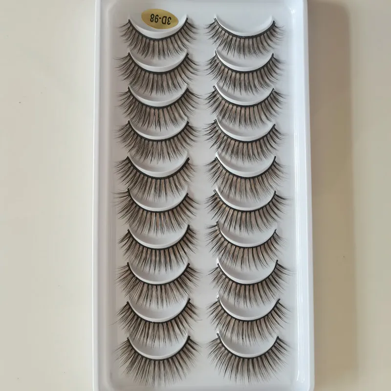 3D  False Eyelashes Brown 10 Pairs Makeup False Eyelashes Eye Lashes Extension C - $33.26