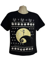 Disney Tim Burton Nightmare Before Christmas Graphic Black T-Shirt Large Stretch - £15.95 GBP