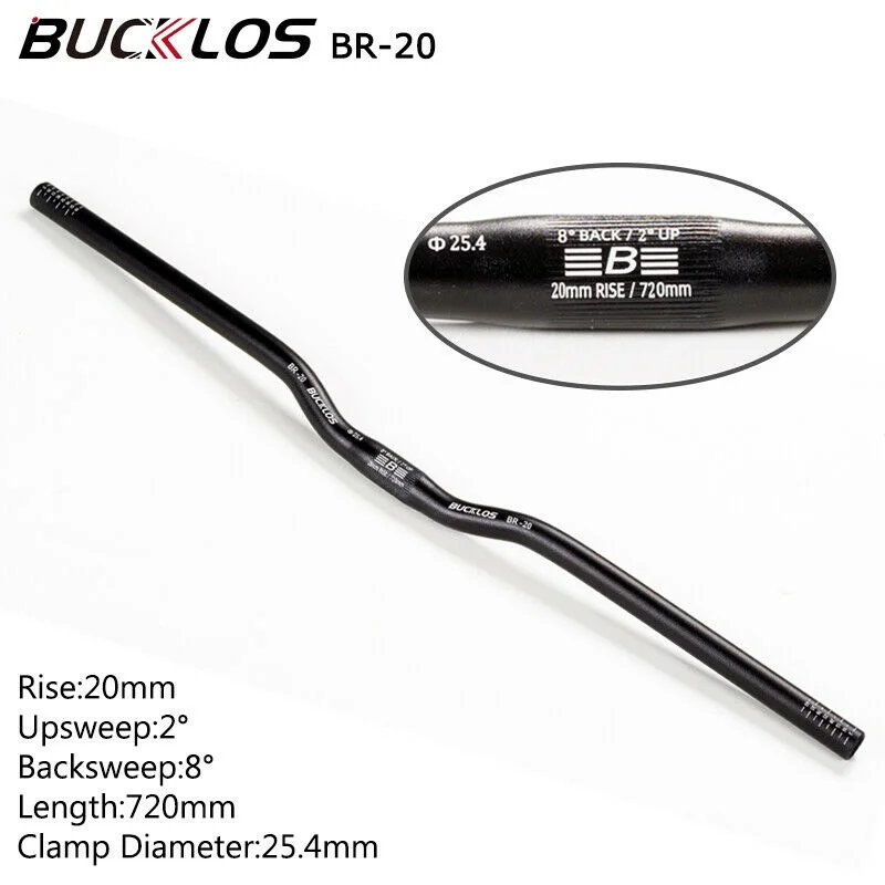 BUCKLOS MTB Handlebar Bike M Handlebar 25.4mm BMX Bicycle Riser Bar 31.8*720/780 - $55.06