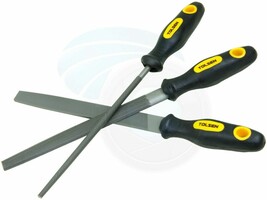 3pcs T12 Carbon Steel Rasp File Set Grinder Half Round Flat Metal Work - £13.45 GBP