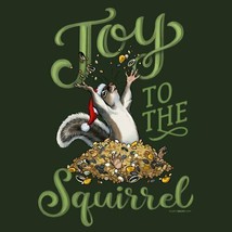 Joy To The Squirrel T-shirt L Large Short Sleeve Christmas NWT - £17.50 GBP