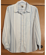 LL Bean Shirt Womens XL White Blue Striped Button Up Long Sleeve Cotton ... - £19.30 GBP
