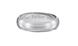 Men&#39;s Stainless Steel &quot;OUR FATHER&quot; Ring - (Size 13 / 6mm) - NEW!!! - £14.53 GBP