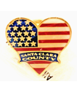 Santa Clara County USA Flag Heart Enamel Pin Patriotic California Souven... - $239.62 MXN