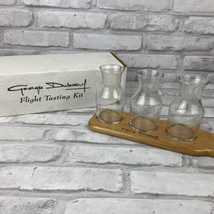 George Duboeuf Wine Flight Tasting Kit 3 Flasks And Wood Serving Board New - £21.11 GBP