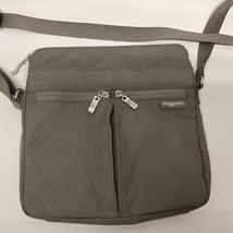 Baggallini Comrade Crossbody Purse Bag Dark Gray Multi Pockets EUC Travel - £19.77 GBP