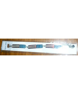 Blue,Red &amp; White USA Flag P Bracelet Silver Tone  Beautiful! New - $19.07