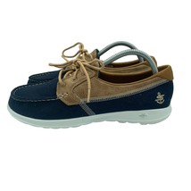 Skechers Go Lite Walk Boat Shoes Canvas Casual Blue Comfort Womens 10 - $34.64