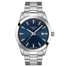 TISSOT T-CLASSIC GENTLEMAN T127.410.11.041.00 SILVER/BLUE MENS WATCH WAR... - £203.96 GBP