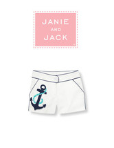 Janie and Jack girls &quot;Coastal Cruise&quot; Anchor Canvas Short New 12-18  - £22.08 GBP