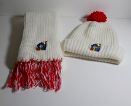 Hi-Bulk Orlon Acrylic Smurfette Winter Pom Pom Knit Hat &amp; Scarf Set - £18.87 GBP