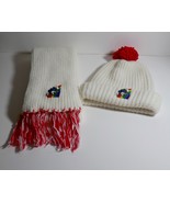 Hi-Bulk Orlon Acrylic Smurfette Winter Pom Pom Knit Hat &amp; Scarf Set - £17.93 GBP