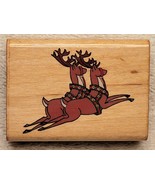 Christmas Reindeer Pair Rubber Stamp, Comotion Rubber Stamps #790 - NEW - $92.24 MXN