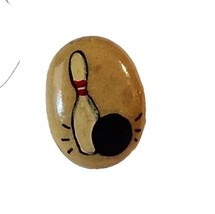 Handmade Bowling Ball / Pin Te Tack Collar Pin - $7.69