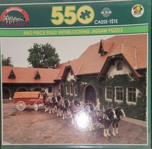 Vintage 1990 Budweiser Beer Clydesdales Horses 550 Piece Jigsaw Puzzle - £20.14 GBP