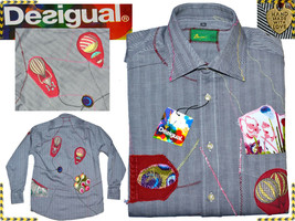 Desigual Handmade, Unique, Men&#39;s Shirt L *Here With Discount* DE20 T1P - £124.20 GBP