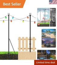 Premium 2 Pack Outdoor Light Poles - Weatherproof String Light Hanging S... - $29.99