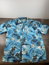 Ky’s Shirt Mens XL Blue Short Sleeve Button Up Hawaiian  - £12.64 GBP
