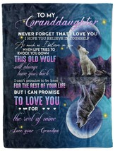 Wolfs Blanket Xmas Gift For Granddaughter Love Grandpa Fleece Sherpa Blankets - £28.15 GBP+