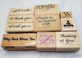 Lot of 10 Thank You Wood Mount Rubber Stamps Journal Scrapbooking Paper ... - £7.64 GBP