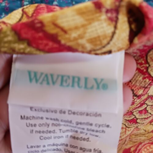 Primary image for Waverly Pillow SHAM single Red Usa Cotton Ellery Print OLD WORLD