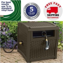 Outdoor Wicker Storage Box Garden Hideaway Water Hose Reel Bin Patio Con... - $160.99