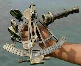 Brass 8&quot; Sextant Antique Nautical Marine Navigational Astrolabe Instrument Décor - £72.03 GBP