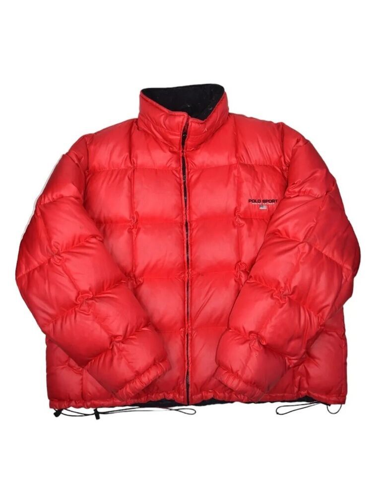 Vintage Polo Sport Puffer Jacket Mens XL Red Goose Down Insulated Ralph Lauren - $178.84