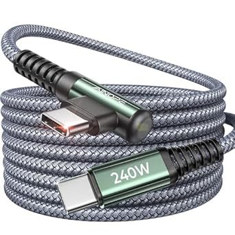 FastCharge 240W Right Angle USB C Cable 10FT for iPhone MacBook Samsung ... - $16.82