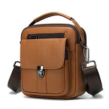Casual Man Shoulder Bags Fashion Small Men&#39;s Genuine Leather Hand Bag for Man Pa - £40.14 GBP