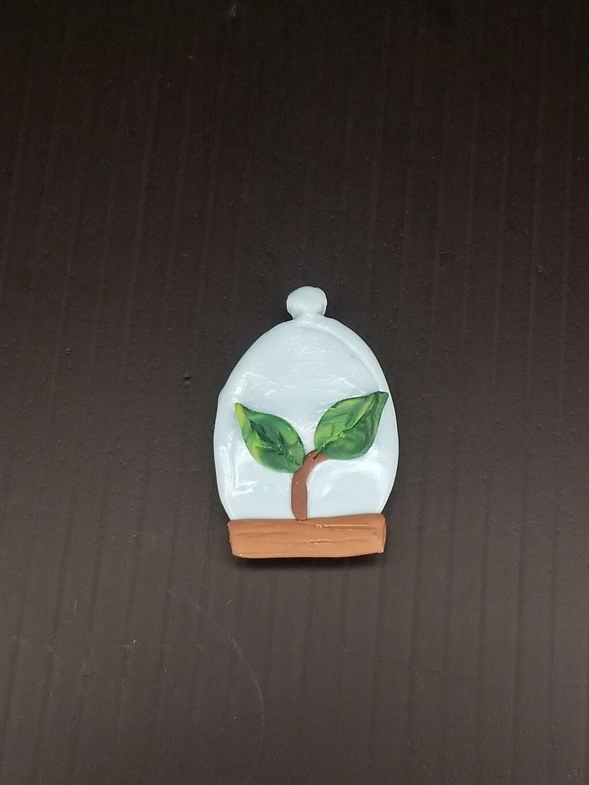 Handmade Clay Garden Sprout Cloche Magnet - $5.00